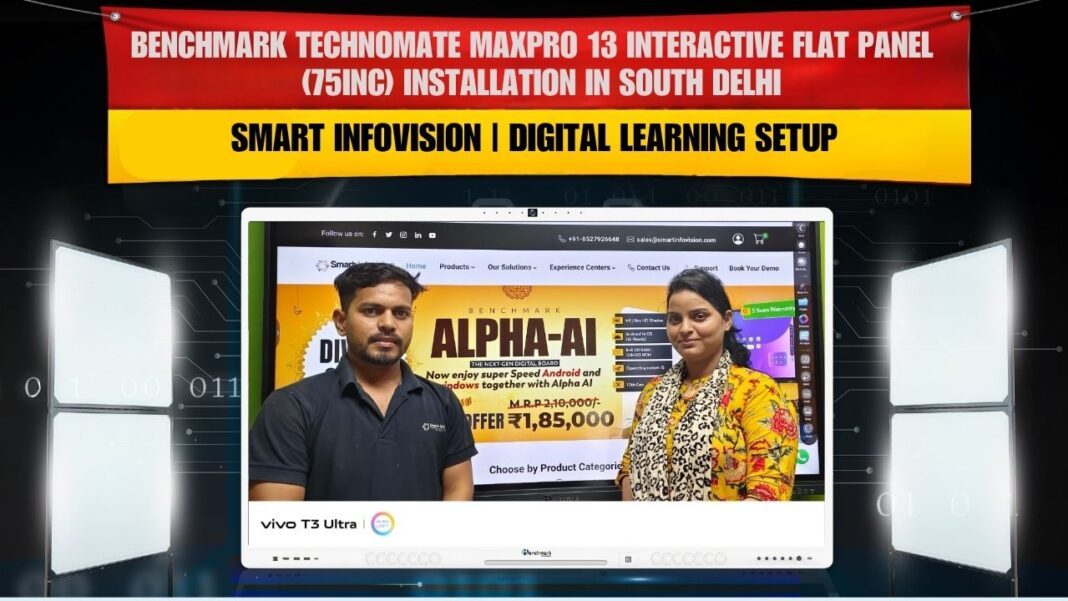 Benchmark MaxPro 13 (75-inch) Interactive Panel Installation at Minfotech India, South Delhi by Smart Infovision