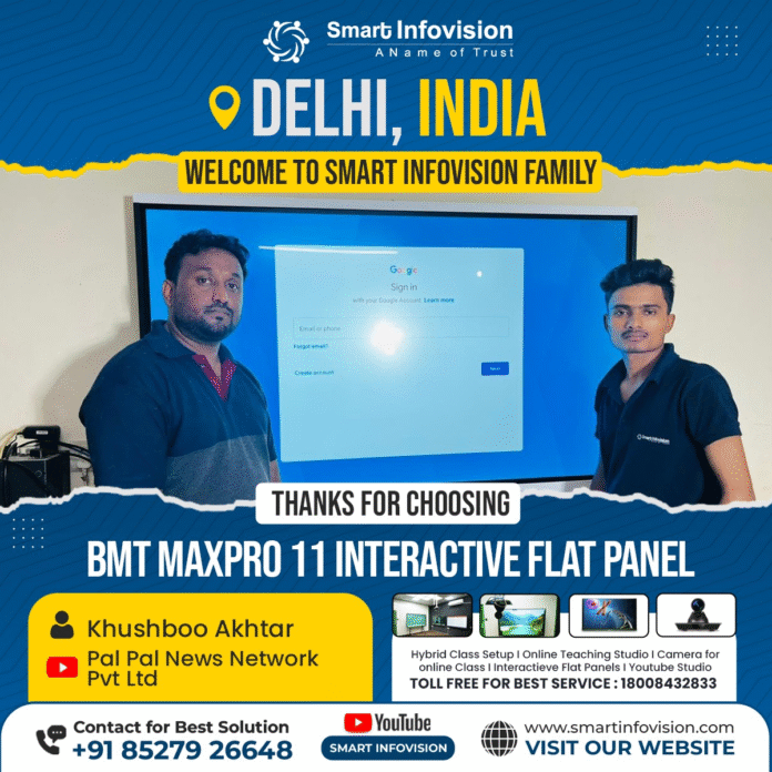 Smart Infovision team installing BMT MaxPro 11 Interactive Flat Panel at Delhi Rohini News Studio. Smart Infovision team installing BMT MaxPro 11 Interactive Flat Panel at Delhi Rohini News Studio.