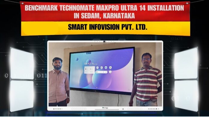 Benchmark Maxpro Ultra 14 75-inch Interactive Panel installed at Matrachaya PU College Sedam Karnataka
