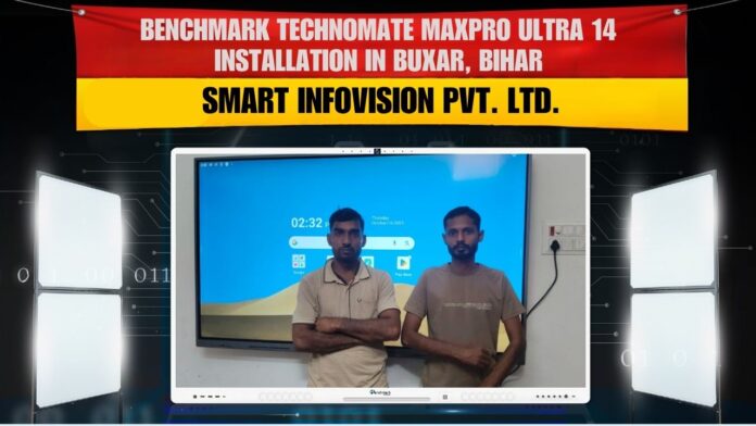Benchmark Maxpro Ultra 14 75-inch Interactive Flat Panel Installation in Buxar Bihar by Smart Infovision