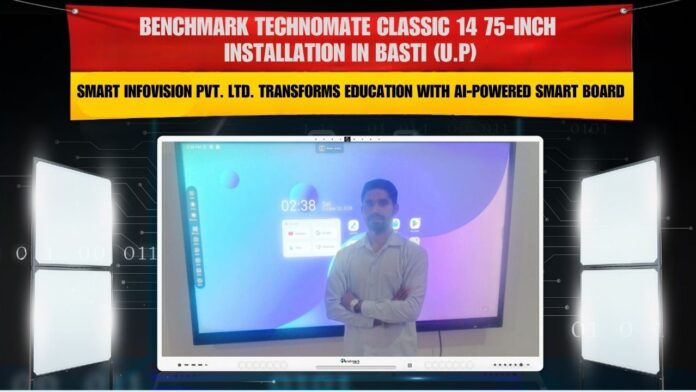 Smart Infovision installing Benchmark Classic 14 (75-inch) interactive flat panel in Basti.