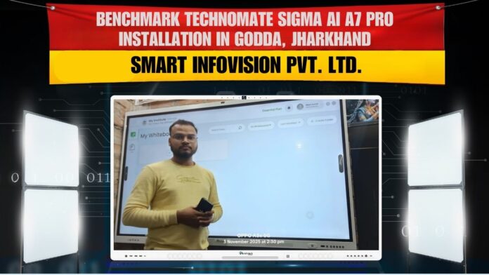Benchmark Sigma AI Interactive Panel 75-inch installed at Bright Future Academy Godda Jharkhand by Smart Infovision