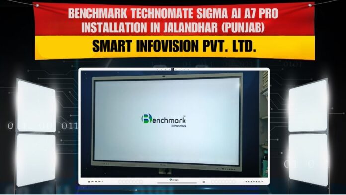 Digital Board Dealer in Jalandhar Punjab installing Benchmark Sigma AI A7 75 Inch interactive flat panel