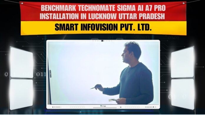“Benchmark Sigma AI A-7 Pro 75 inch Digital Board installed at Amit Yadav classroom in Lucknow Uttar Pradesh”