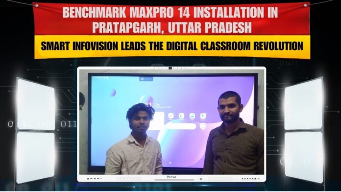 Satyam Yadav – Pratapgarh, Uttar Pradesh | Benchmark Maxpro Ultra 14 Panel (75 “Benchmark Maxpro Ultra 14 Panel 75 inch installed at Satyam Yadav classroom in Pratapgarh Uttar Pradesh smart classroom setup”