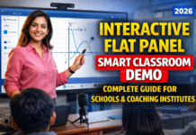 Interactive Flat Panel for Smart Classroom Demo | Complete Guide for Schools & Coaching Institutes (2026) interactive flat panel smart classroom demo with digital board teaching setup for schools and coaching institutes