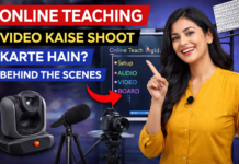 Online Teaching Video Kaise Shoot Karte Hain? | Behind The Scenes Complete Guide Online teaching video recording setup with digital board camera mic and lighting behind the scenes classroom studio
