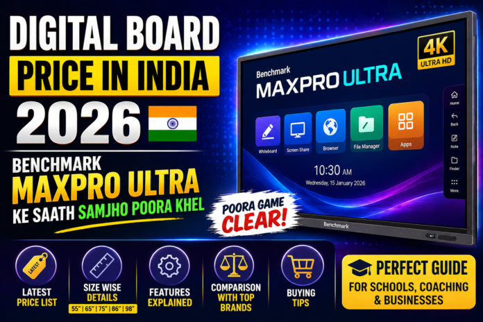 Digital Board Price in India 2026 | Benchmark Maxpro Ultra Full Guide (Size, Features & Buying Tips) Digital Board Price in India 2026 | Benchmark Maxpro Ultra Full Guide (Size, Features & Buying Tips)