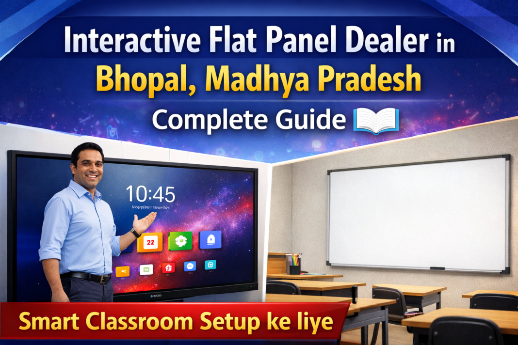 Bhopal me interactive flat panel dealer kaise choose karein. Price, features aur smart classroom setup ke liye complete guide.