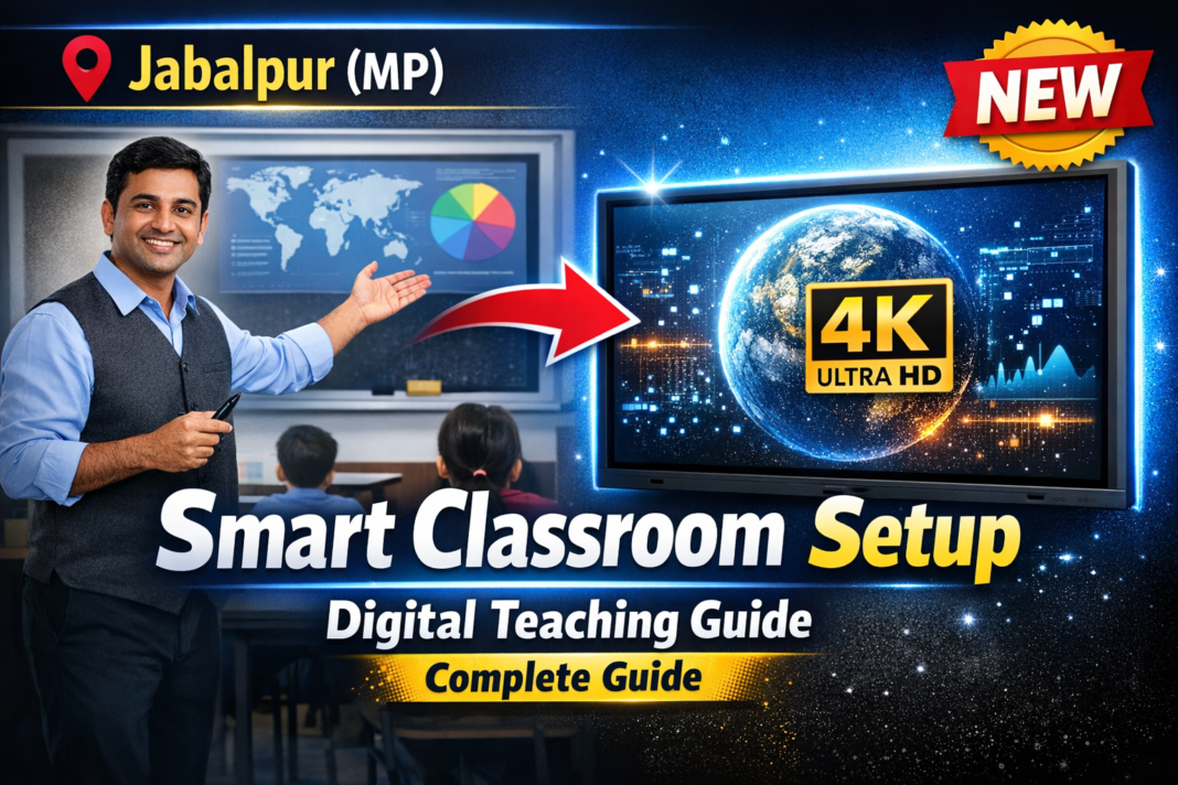 Jabalpur me interactive flat panel dealer kaise choose karein. Price, features aur smart classroom setup ke liye complete guide.