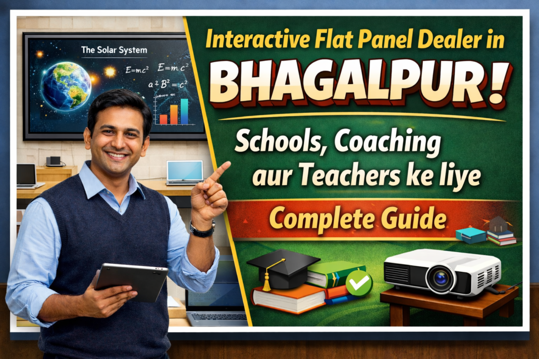 Bhagalpur me interactive flat panel dealer kaise choose karein. Price, features aur smart classroom setup ke liye complete guide.