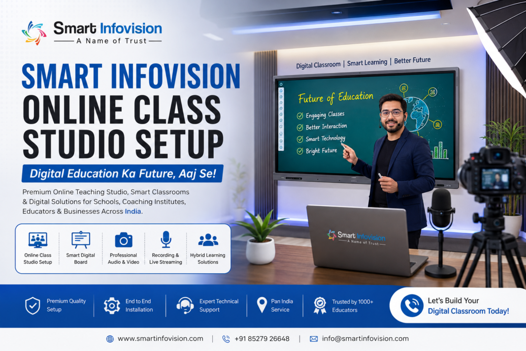 Best Smart Infovision Online Class Studio Setup in India 2026 | Digital Education & Smart Classroom Solutions