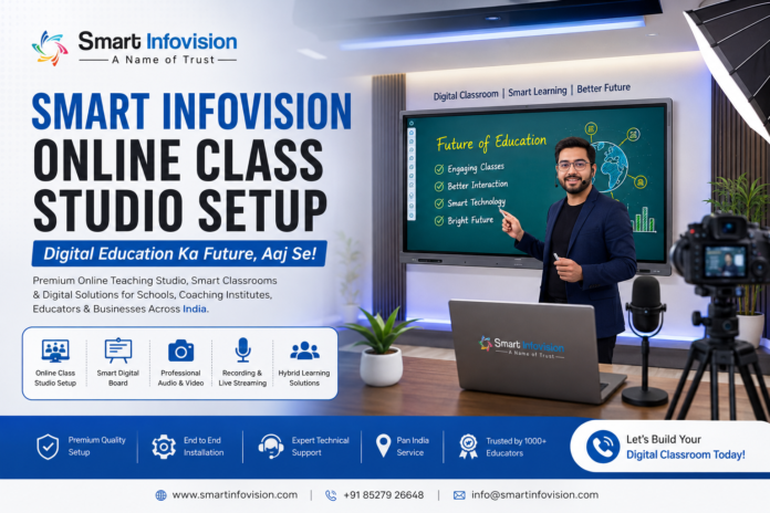 Smart Infovision Online Class Studio Setup Best Smart Infovision Online Class Studio Setup in India 2026 | Digital Education & Smart Classroom Solutions