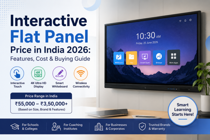 Interactive Flat Panel Price in India 2026: Features, Cost & Buying Guide Interactive Flat Panel Price in India 2026 – Smart Board Cost, Features and Buying Guide for Schools and Businesses