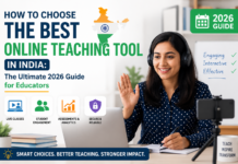 How to Choose the Best Online Teaching Tool in India: The Ultimate 2026 Guide for Educators Teacher conducting an online class using modern digital teaching tools in India – Ultimate 2026 Guide for Educators