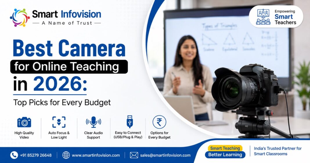 best 4k camera for recording teaching sessions in india, low light studio camera for coaching institute, how to choose camera for online teaching in 2026, 4k ptz vs webcam for digital board.