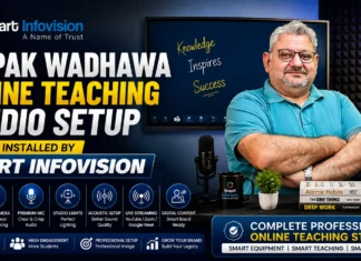 Deepak Wadhawa Online Teaching Studio Setup: Complete Equipment Guide 2026 Deepak Wadhawa Online Teaching Studio Setup Installed by Smart Infovision