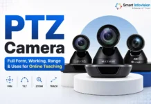 What Is a PTZ Camera? Full Form, Working, Range & Uses for Online Teaching PTZ Camera for online teaching with pan, tilt and zoom features
