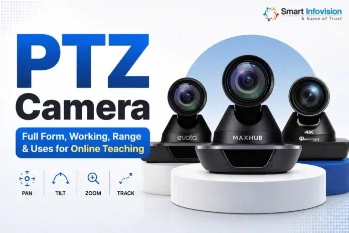 PTZ Camera for online teaching with pan, tilt and zoom features