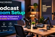 Podcast Room Setup: Smart Ideas, Equipment & Cost Guide for Creators Podcast Room Setup with professional microphones, camera, lighting and recording equipment