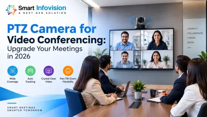 PTZ Camera for Video Conferencing in a modern meeting room
