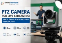 PTZ Camera for Live Streaming: Price, Setup & Best Options in India 2026 PTZ camera for live streaming with 4K video, auto tracking and professional studio setup in India 2026