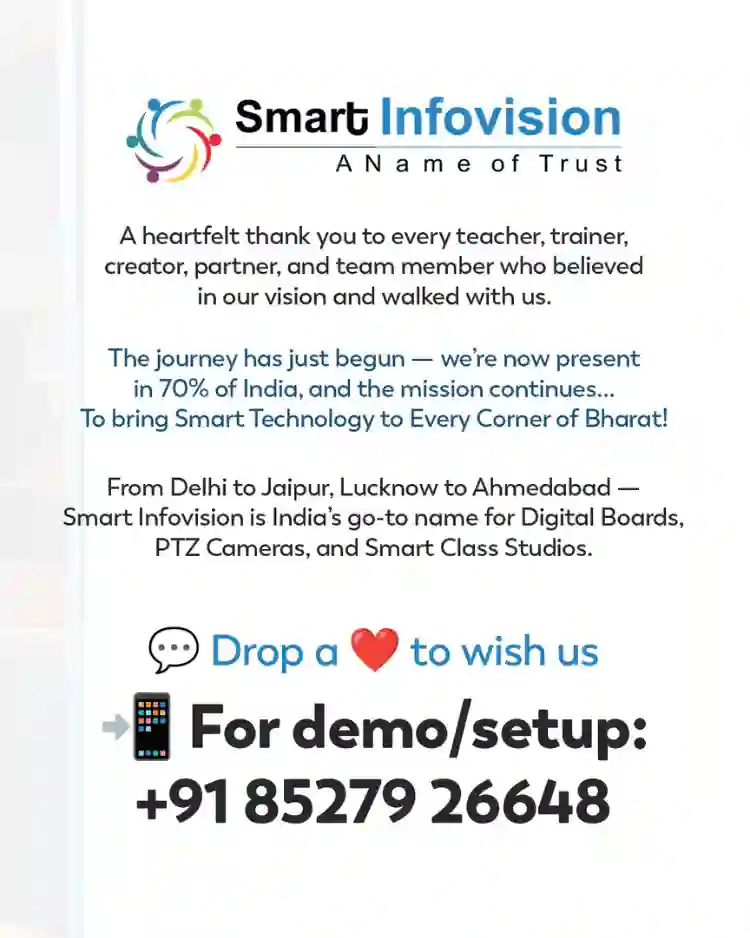 Smart Infovision thank you message to teachers, trainers, creators, partners and team members on its 13th Foundation Day
