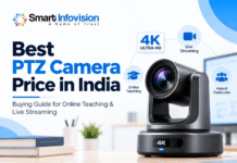 Best PTZ Camera Price in India Best PTZ Camera Price in India 2026 – 4K PTZ Camera for Online Teaching, Live Streaming and Smart Classrooms by Smart Infovision